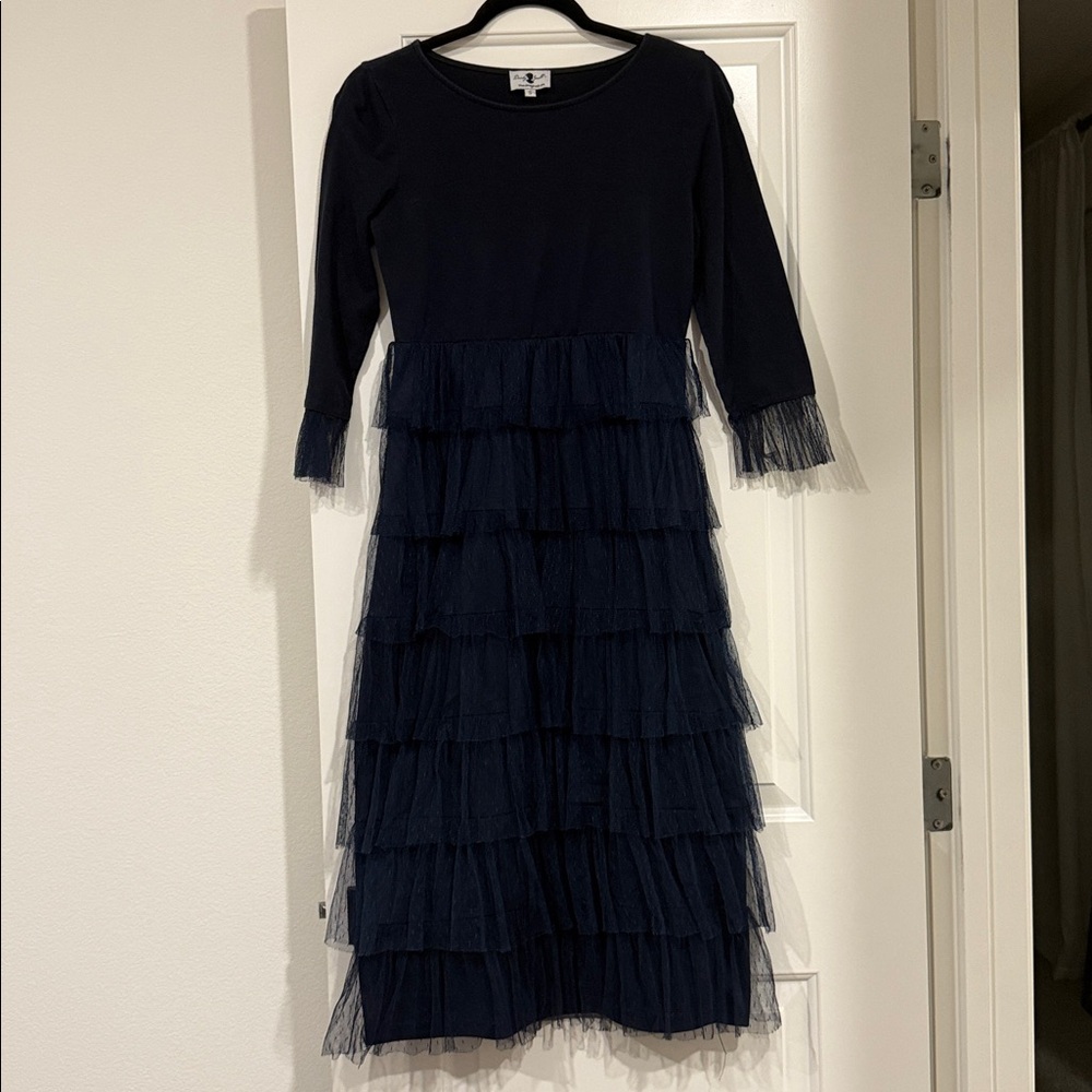 Navy Blue Lace Dress